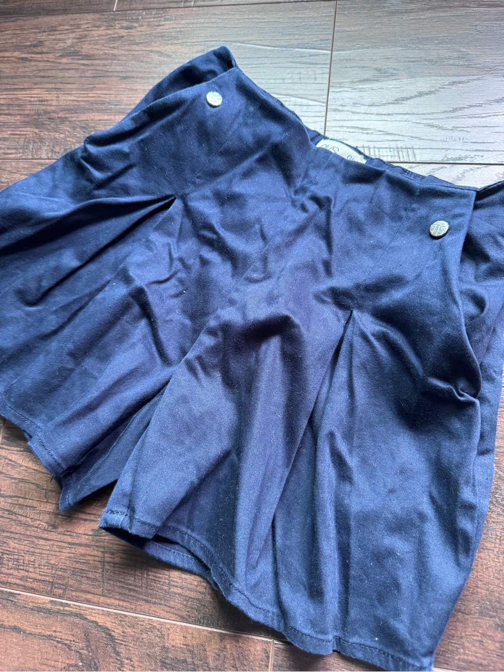 Girls Navy Pleated Skater Skirt